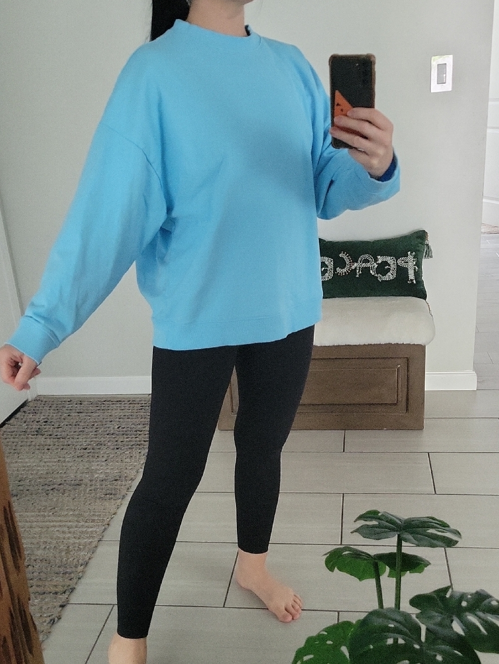 Year of Ours Light Blue Cropped Sweatshirt